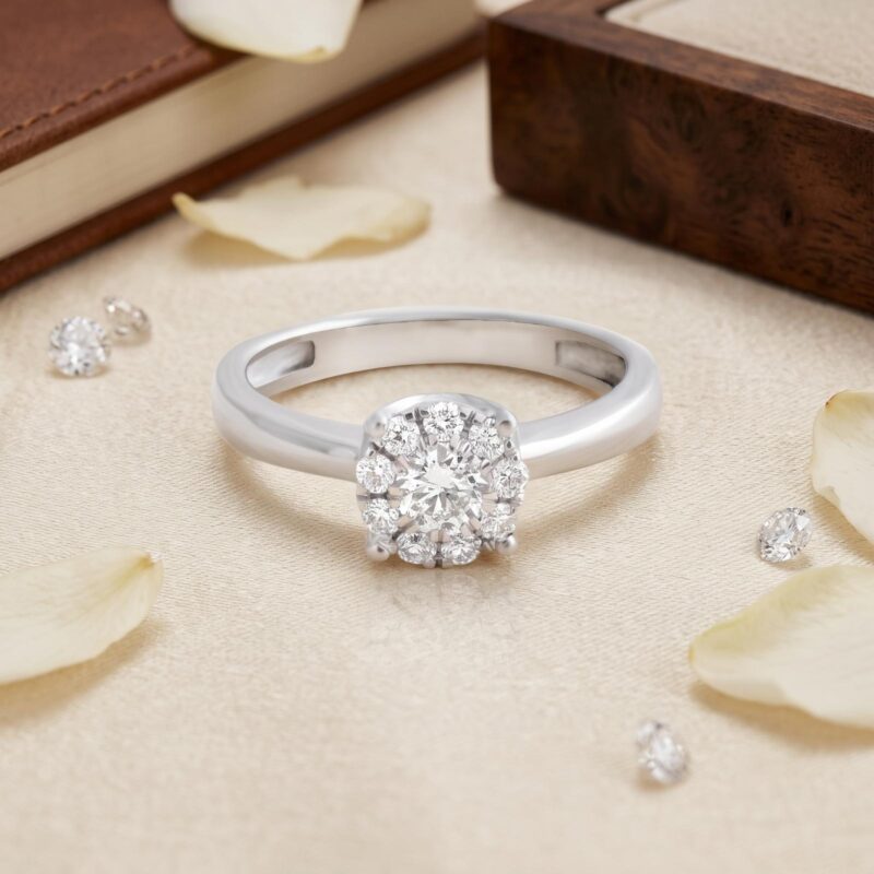 Alternative view of Celebrate Your Unique Style with a Beautiful 18K White Gold Ring Embellished with Natural Diamonds and Crafted to Perfection by Bafleh Jewellery