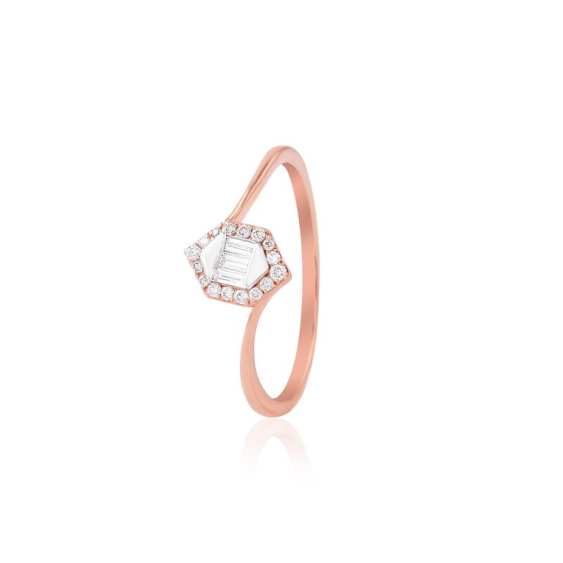 Exclusively Yours: Rose Gold Diamond Ring with IDT Certificate at Bafleh Jewellery