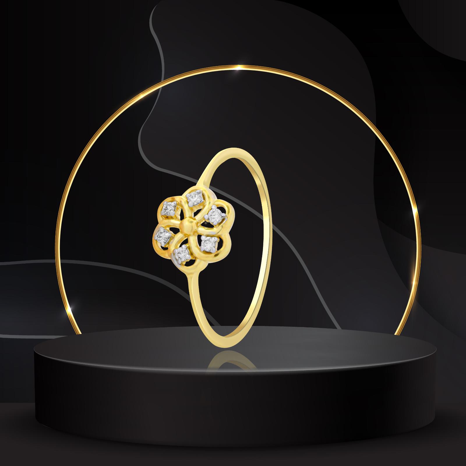 Floral Elegance: Delicate Yellow Gold Diamond Rings for Every Day - Image 3