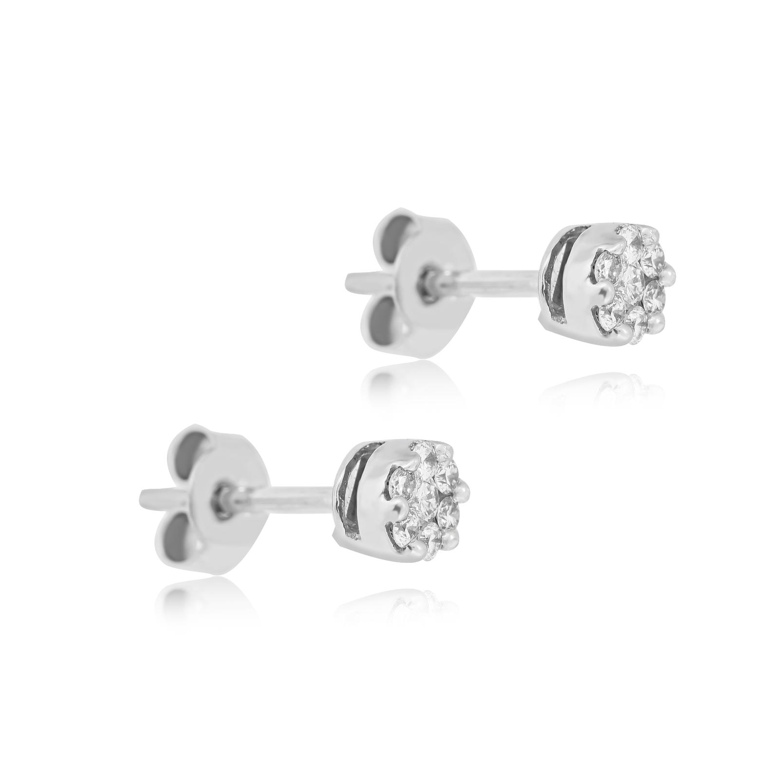 Simple Elegance: Perfect White Gold Diamond Stud Earrings - Image 2