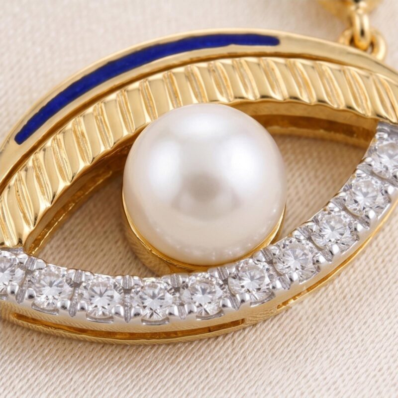 Alternative view of Fashion Meets Tradition: Lightweight Diamond Evil Eye Necklace
