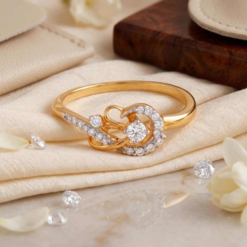 Alternative view of Discover the Timeless Beauty of 18K Yellow Gold Natural Diamond Ring A Perfect Symbol of Elegance & Love by Bafleh Jewellery