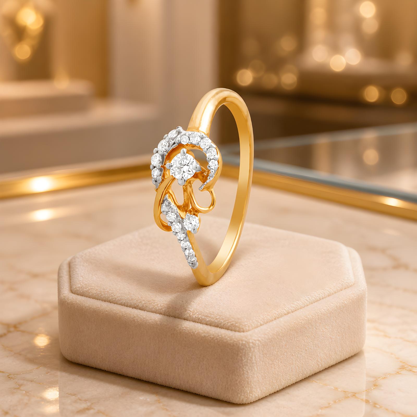 Discover the Timeless Beauty of 18K Yellow Gold Natural Diamond Ring A Perfect Symbol of Elegance & Love by Bafleh Jewellery - Image 3
