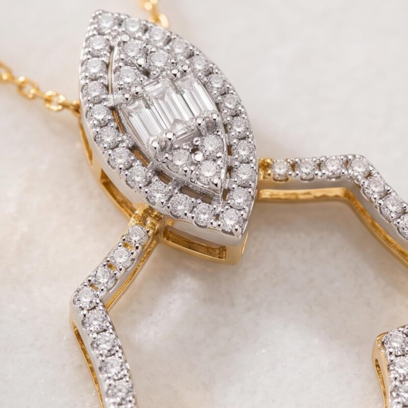 Alternative view of 18K Yellow Gold Natural Diamond Necklace A Symbol of Timeless Luxury by Bafleh Jewellery