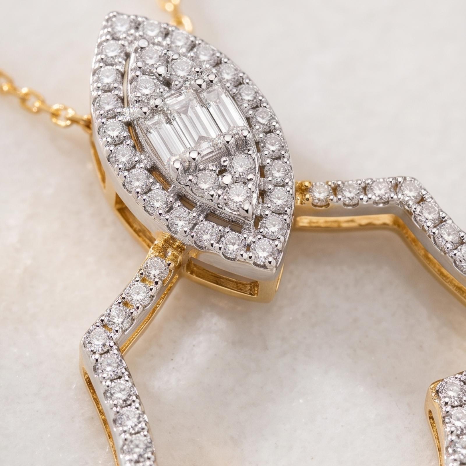 18K Yellow Gold Natural Diamond Necklace A Symbol of Timeless Luxury by Bafleh Jewellery - Image 2