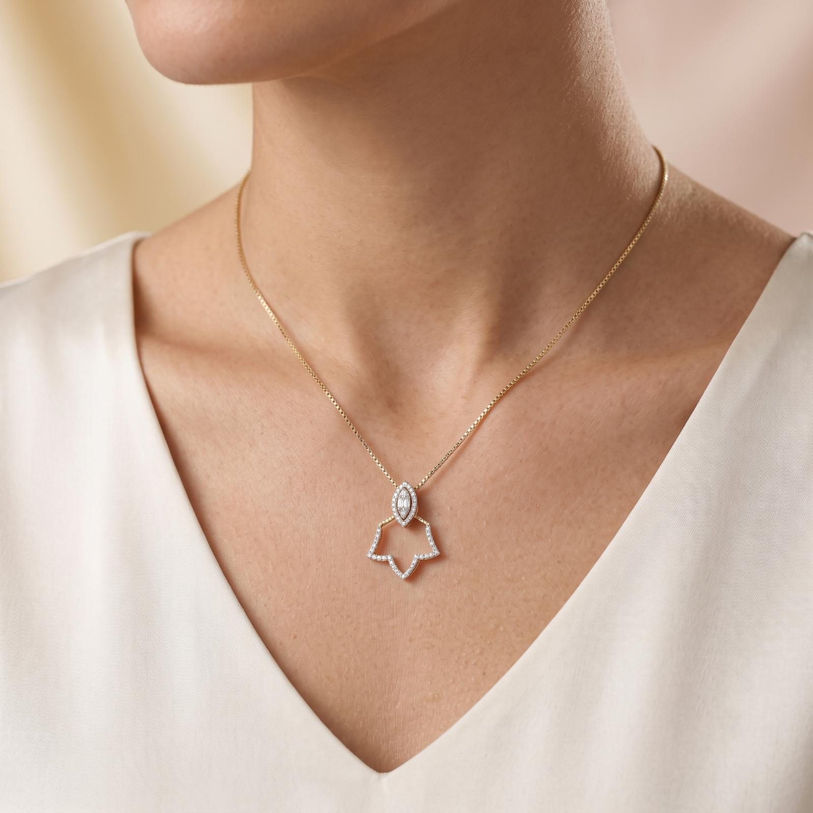 18K Yellow Gold Natural Diamond Necklace A Symbol of Timeless Luxury by Bafleh Jewellery - Image 5