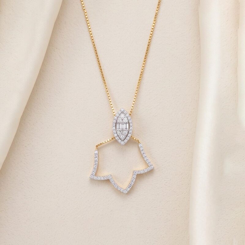 18K Yellow Gold Natural Diamond Necklace A Symbol of Timeless Luxury by Bafleh Jewellery