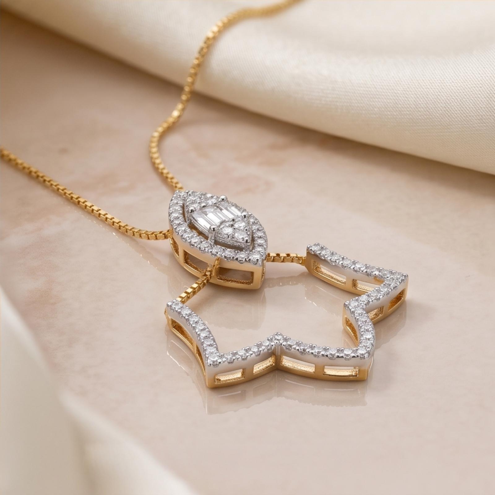 18K Yellow Gold Natural Diamond Necklace A Symbol of Timeless Luxury by Bafleh Jewellery - Image 3