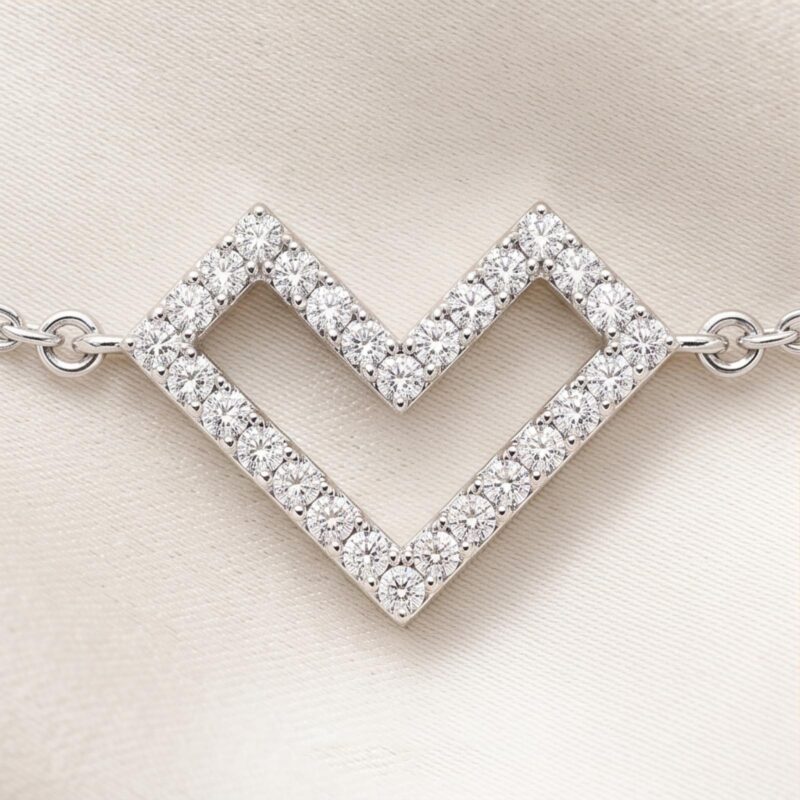 Alternative view of Bafleh Jewellery Exclusive 18K White Gold Heart Diamond Bracelet