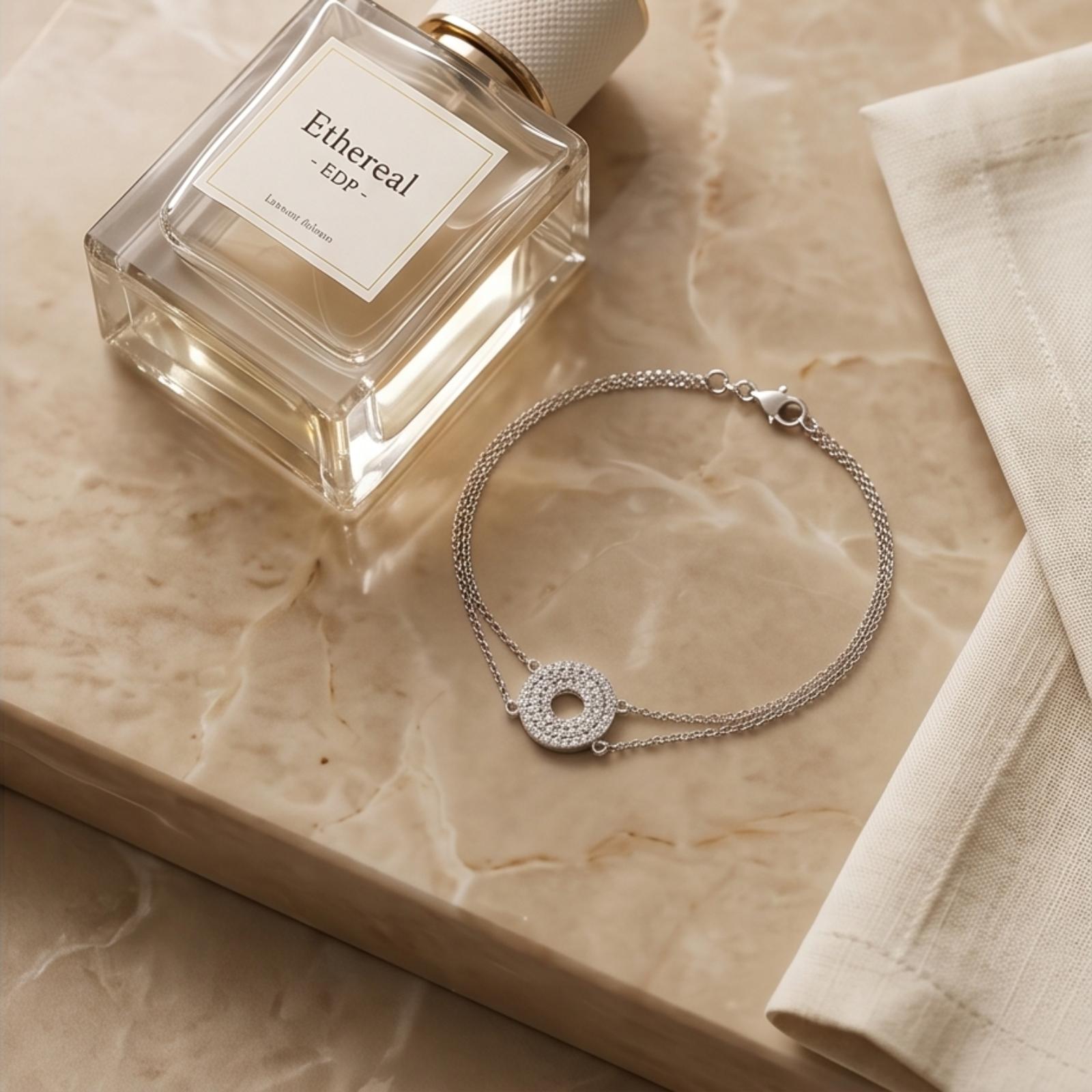 Elegant 18K White Gold Round Cut Natural Diamond Bracelet ? Daily Wear Luxury | IDT Certified by Bafleh Jewellery - Image 4
