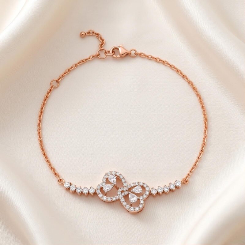 Shop Premium 18K Rose Gold Diamond Bracelets Crafted with Natural Diamonds at Bafleh Jewellery
