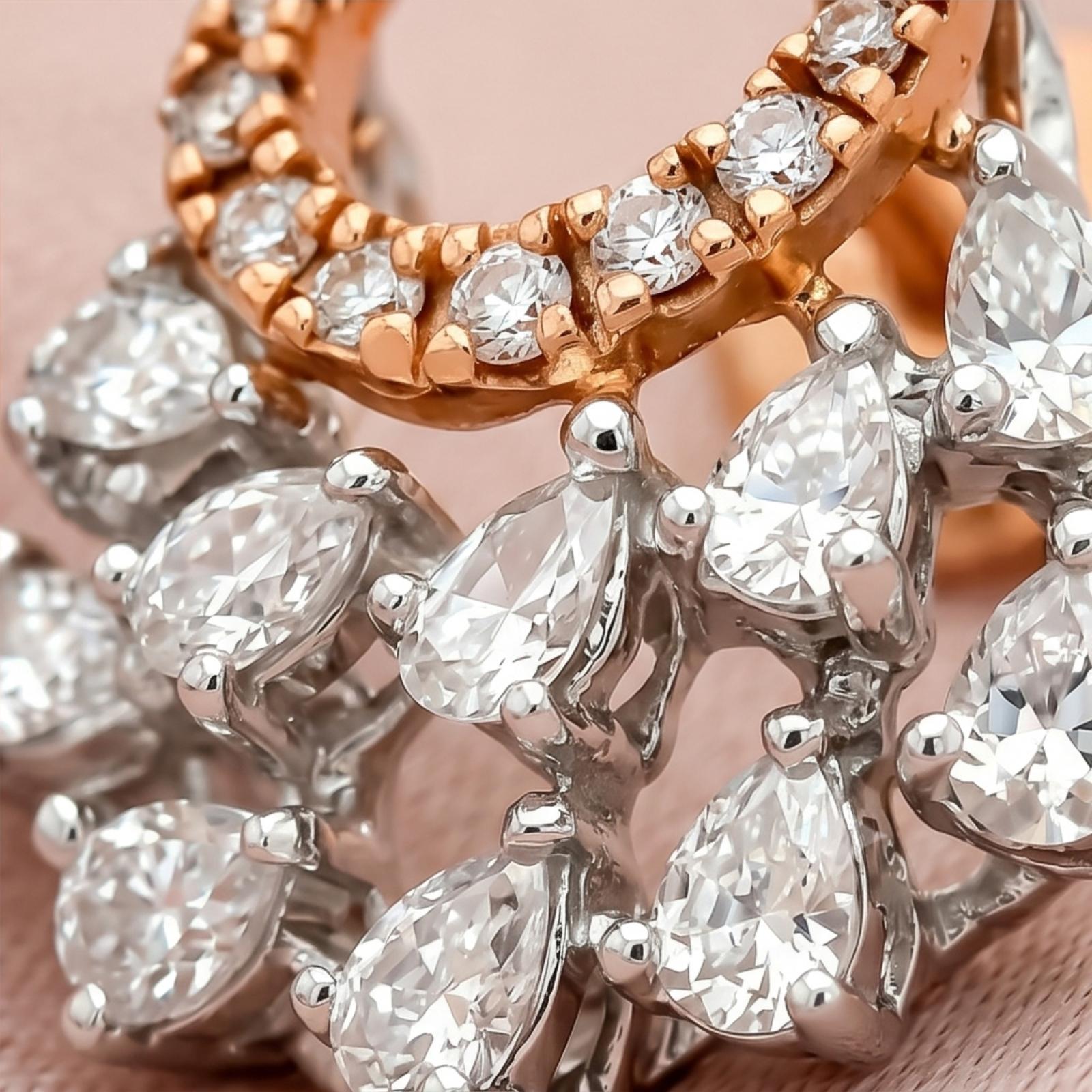 Beautifully Crafted 18K Rose Gold Stud Earrings with Natural Diamonds |Exclusive at Bafleh Jewellery - Image 2
