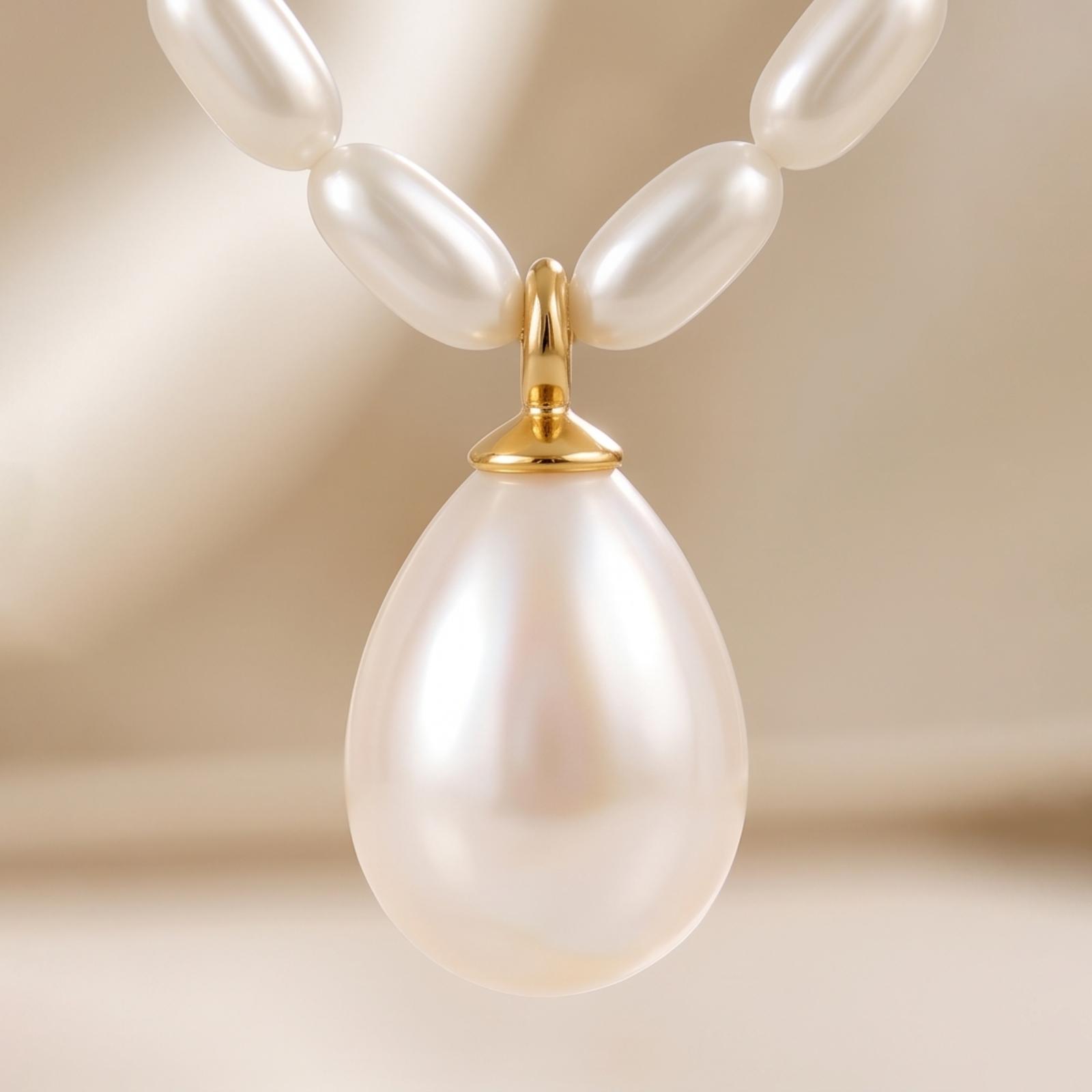 Elegant 18K White Gold Pearl & Natural Diamond Necklace by Bafleh Jewellery - Image 2