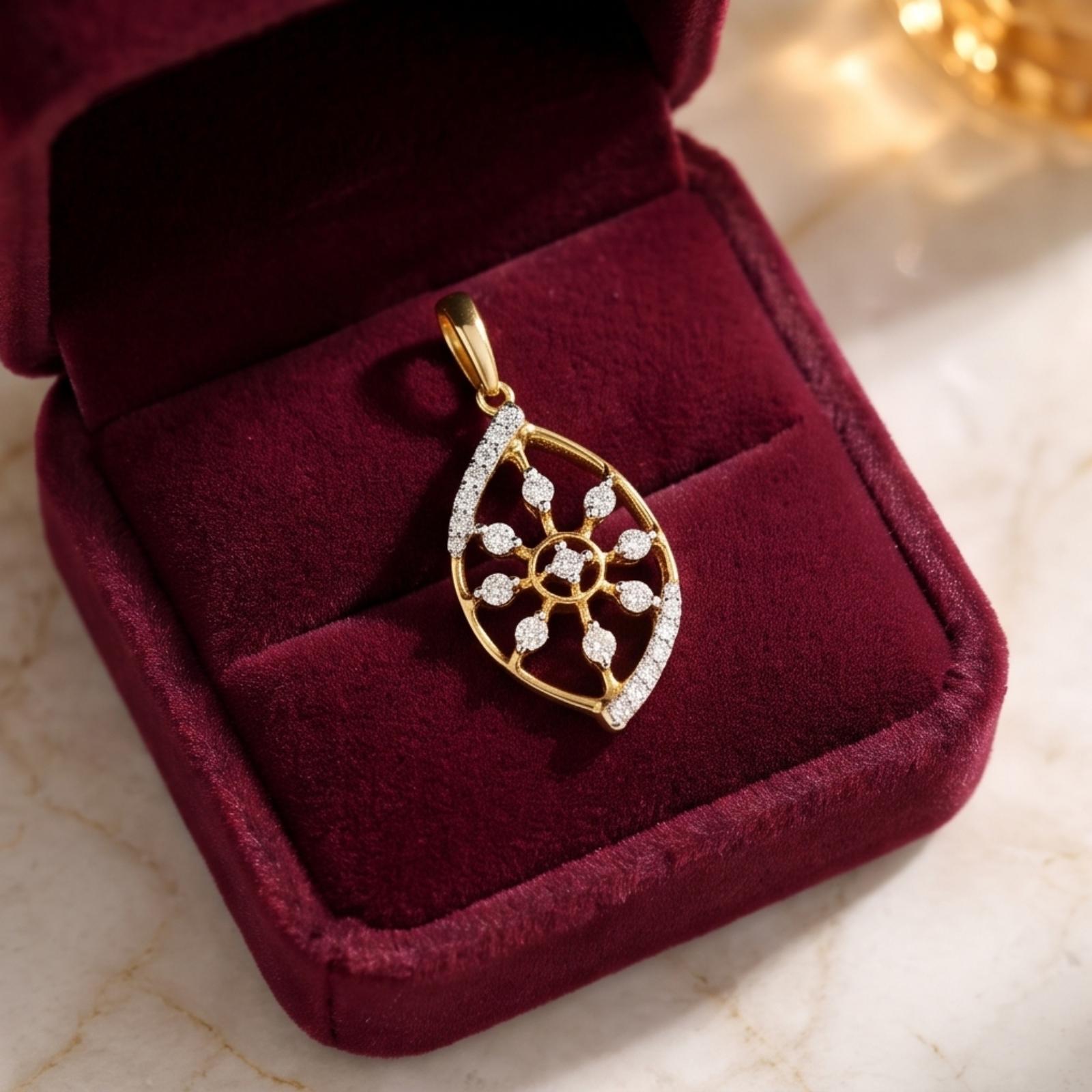 Exquisite 18K Gold Natural Diamond Pendant A Symbol of Timeless Luxury and Elegance by Bafleh Jewellery - Image 4