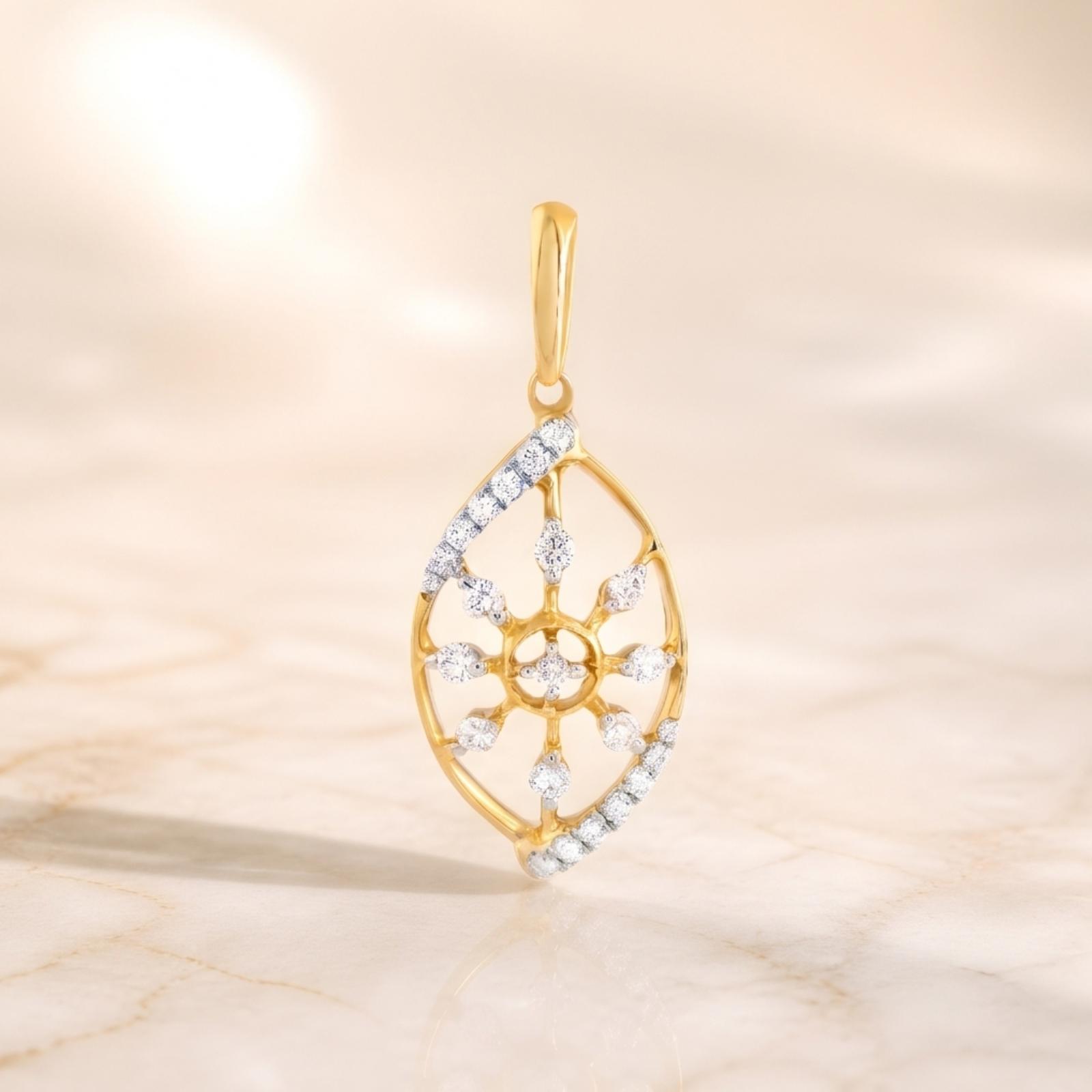 Exquisite 18K Gold Natural Diamond Pendant A Symbol of Timeless Luxury and Elegance by Bafleh Jewellery - Image 3