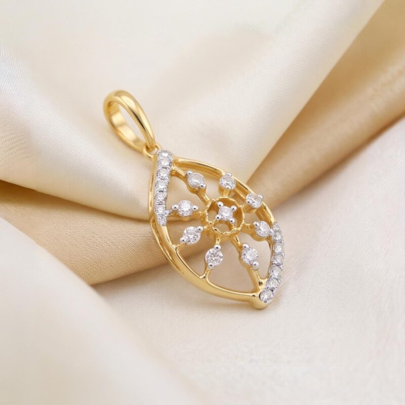 Exquisite 18K Gold Natural Diamond Pendant A Symbol of Timeless Luxury and Elegance by Bafleh Jewellery