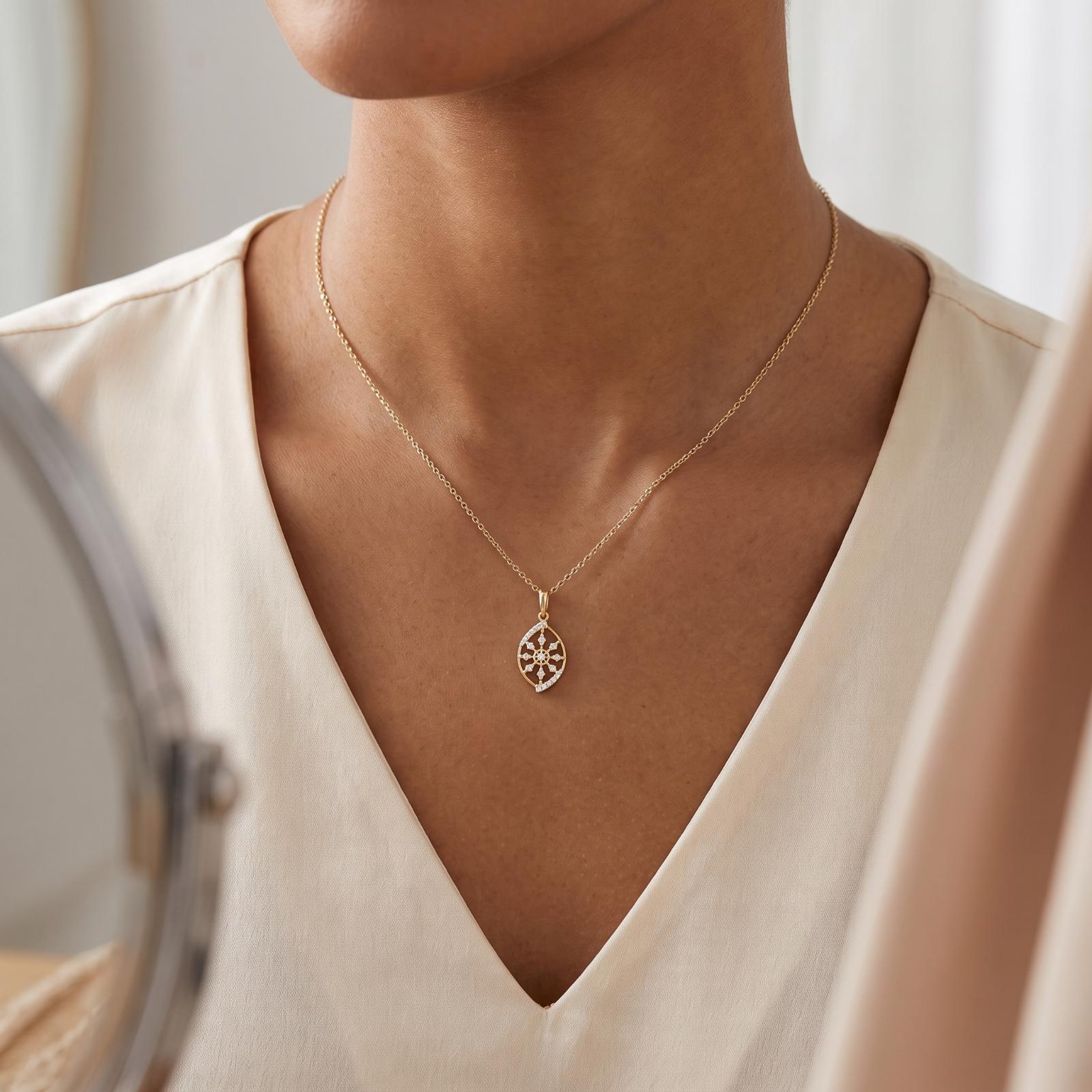 Exquisite 18K Gold Natural Diamond Pendant A Symbol of Timeless Luxury and Elegance by Bafleh Jewellery - Image 5