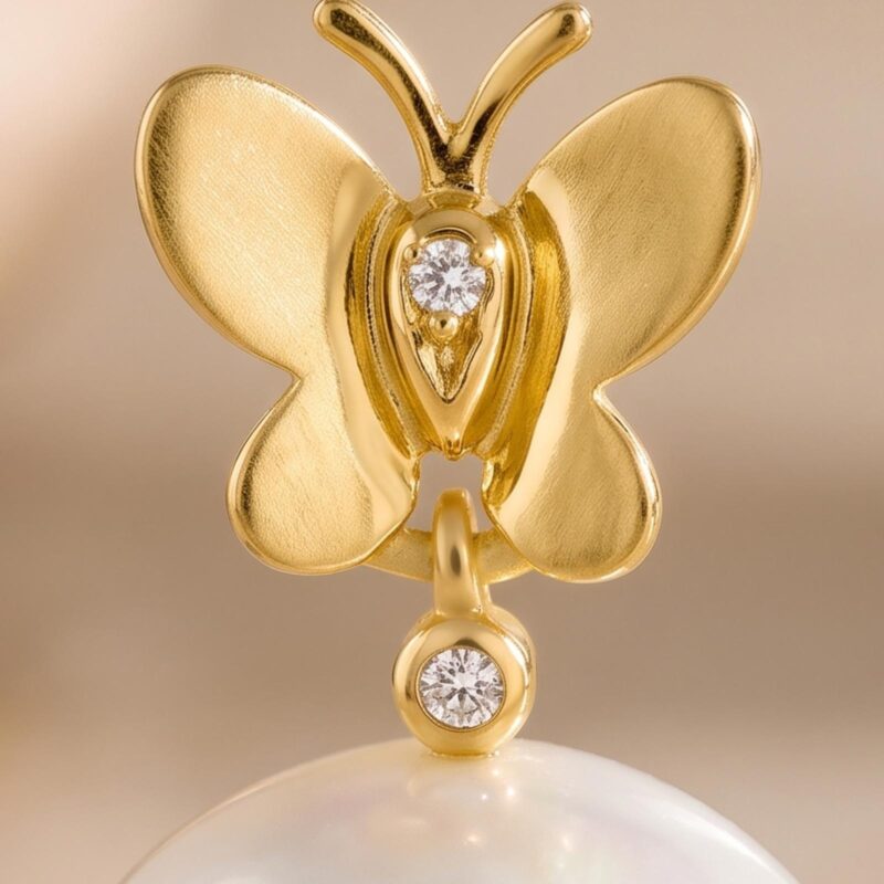 Alternative view of Discover Timeless Beauty with an 18K Gold Diamond Pearl Pendant