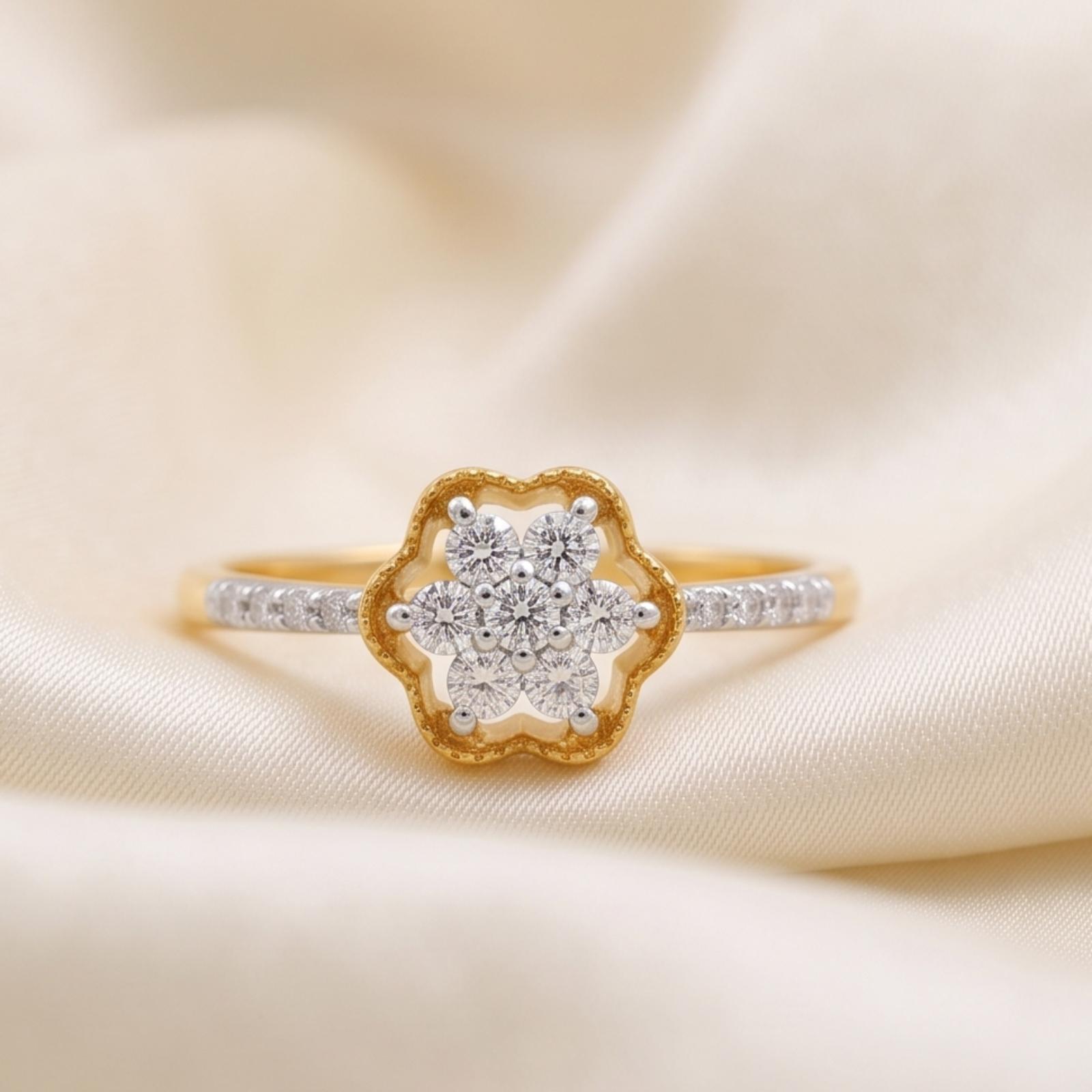 Premium 18K Yellow Gold Ring with Brilliant Natural Diamonds Handcrafted Fine Jewellery Exclusive by Bafleh Jewellery - Image 4