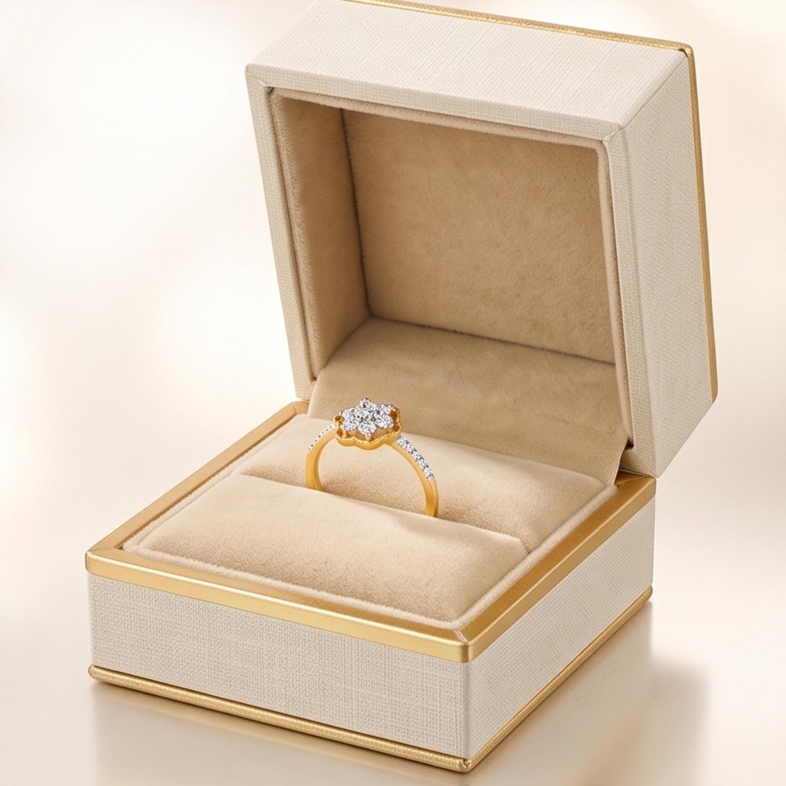Premium 18K Yellow Gold Ring with Brilliant Natural Diamonds Handcrafted Fine Jewellery Exclusive by Bafleh Jewellery - Image 5