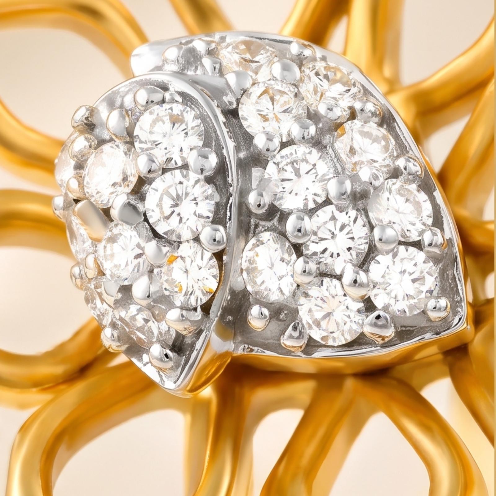 Celebrate Elegance with 18K Yellow Gold Flower Shape Diamond Ring - Image 3