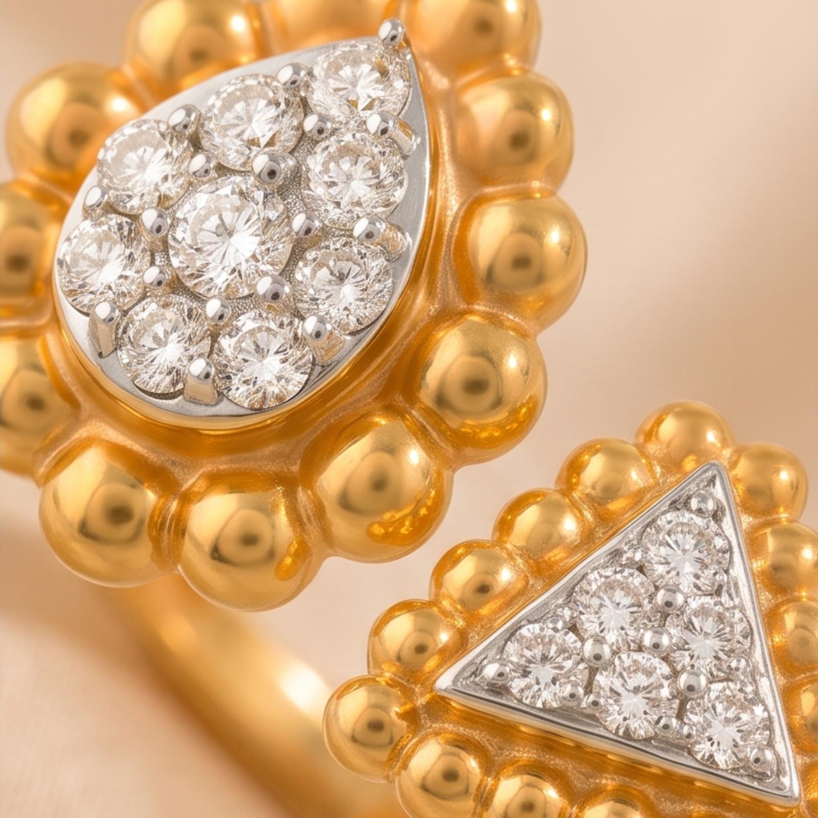 Discover the Beauty of Natural Diamonds with Our 18K Yellow Gold Ring Collection - Image 2