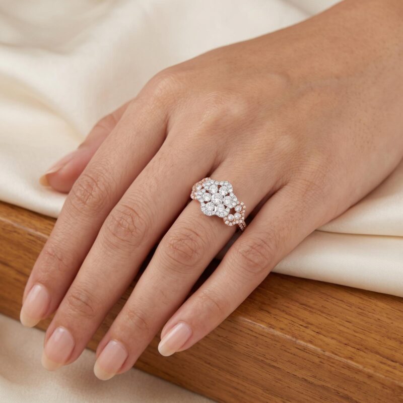 Alternative view of Luxury Meets Perfection  Explore the Exclusive 18K Rose Gold Natural Diamond Ring Collection and Find Your Perfect Sparkle at Bafleh Jewellery