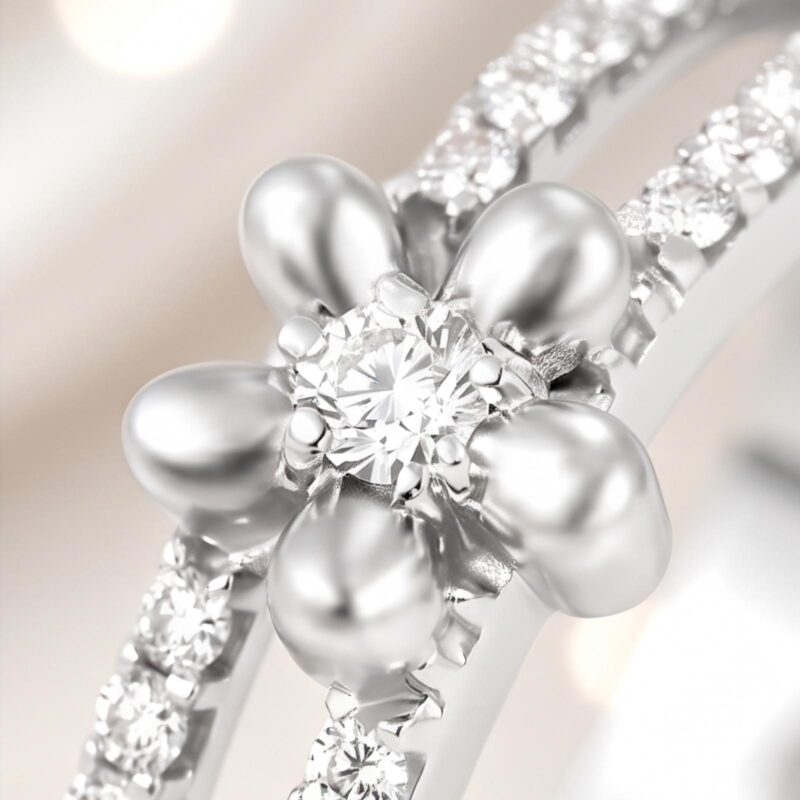 Alternative view of Radiant 18K White Gold Natural Diamond Ring Crafted for Timeless Beauty