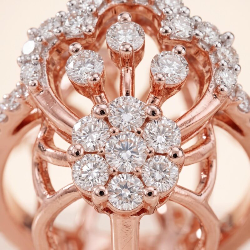 Alternative view of Experience Luxury with 18K Rose Gold Natural Diamond Ring from Bafleh Jewellery