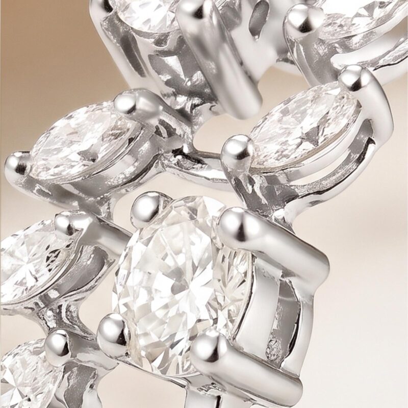 Alternative view of Elegant 18K White Gold Natural Diamond Ring Timeless Luxury by Bafleh Jewellery