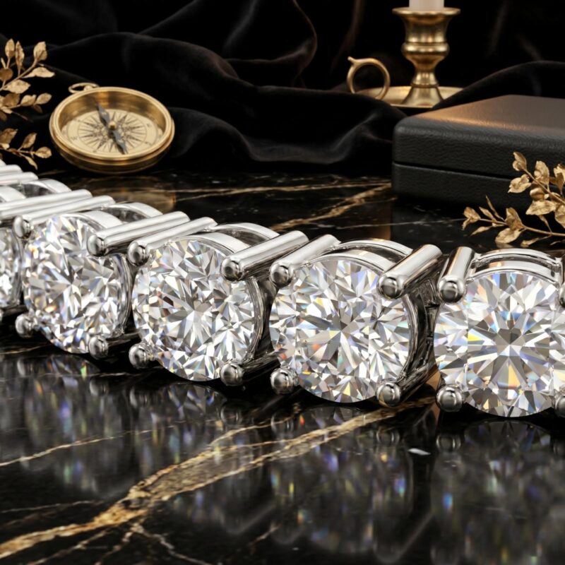 Alternative view of Exquisite Lab Grown Diamond Tennis Bracelet by Bafleh Jewellery  A Timeless Symphony of Brilliance, Modern Elegance