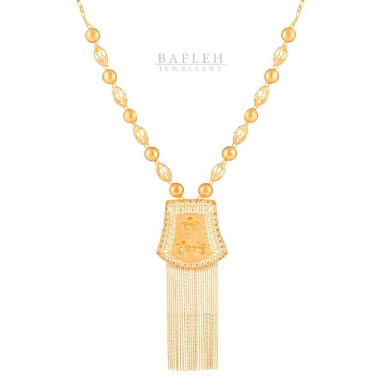 Magnificent 22K Gold Necklace Set ? Celebrate Heritage, Luxury & Elegance with Bafleh Jewellery