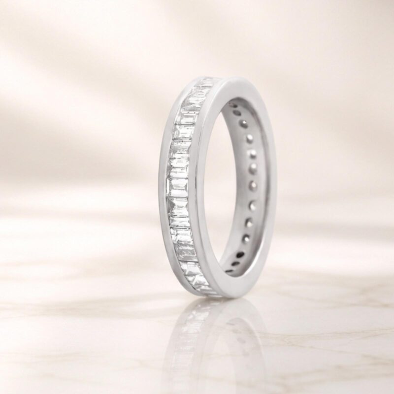 Experience Pure Luxury with a Stunning White Platinum Natural Diamond Ring A Masterpiece of Elegance Available at Bafleh Jewellery