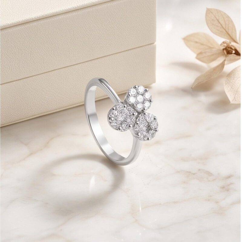 Alternative view of Radiate Elegance with a Premium 18K White Gold Diamond Ring Featuring Natural Diamonds Perfect for Every Occasion at Bafleh Jewellery