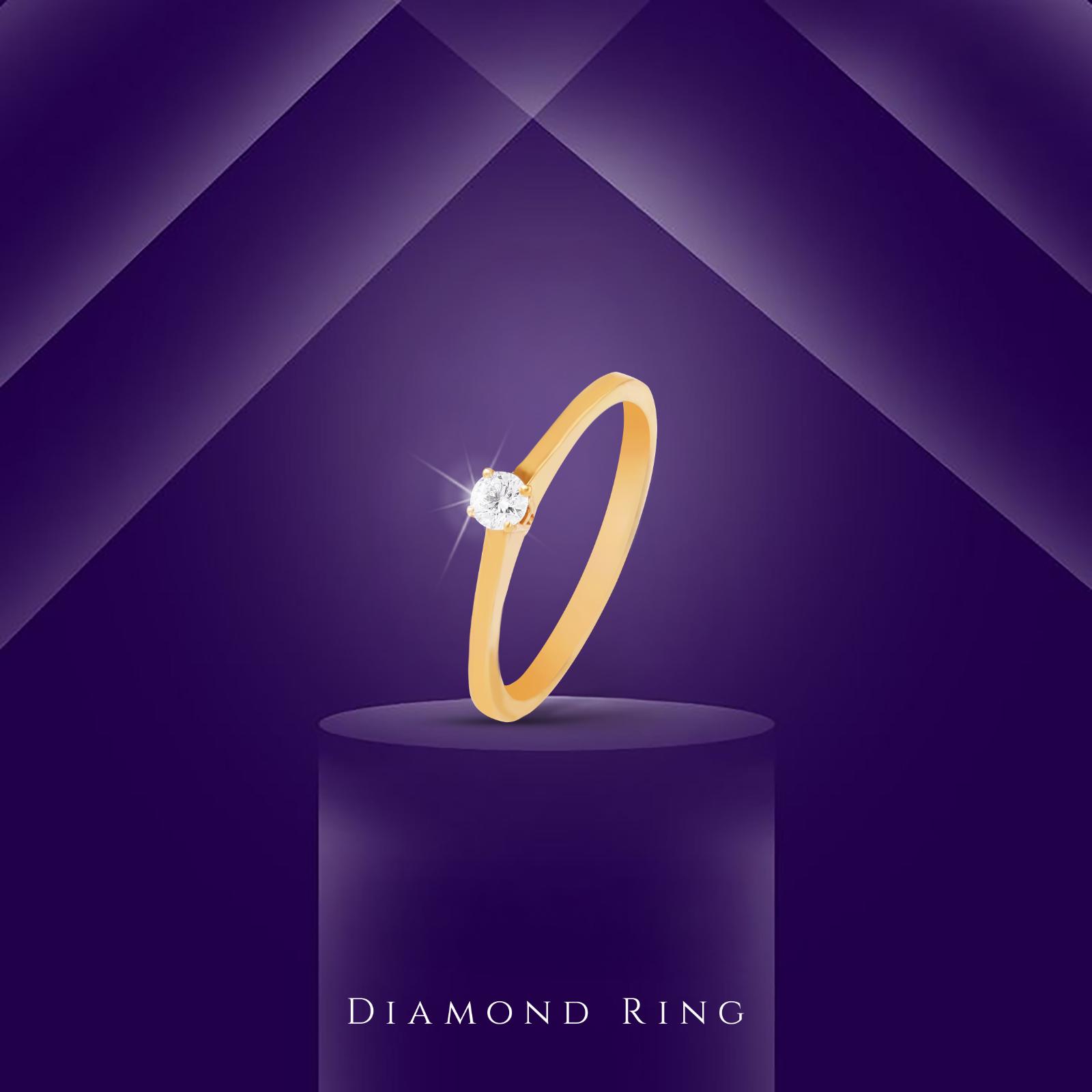 Modern Luxury: Lightweight Yellow Gold Diamond Ring for Every Occasion - Image 2