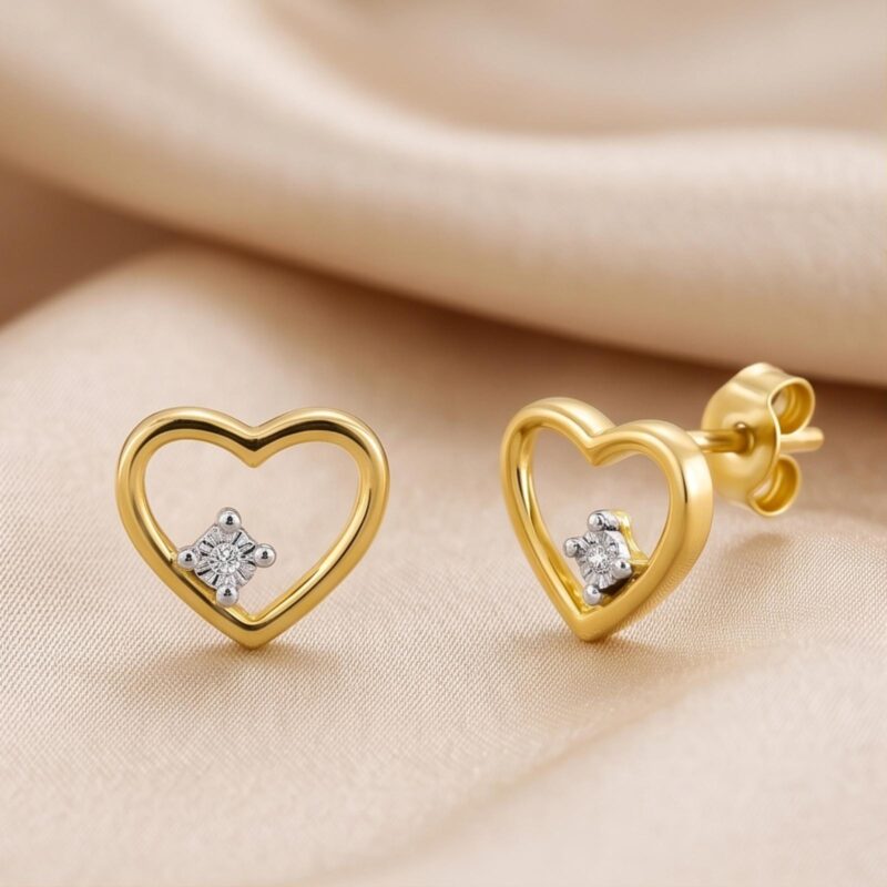 Celebrate Every Moment with Heart Shape Natural Diamond Earrings from Bafleh Jewellery
