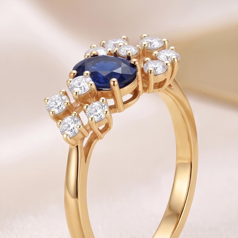 Alternative view of Sapphire Radiance A Timeless 18K Gold Diamond Ring by Bafleh Jewellery