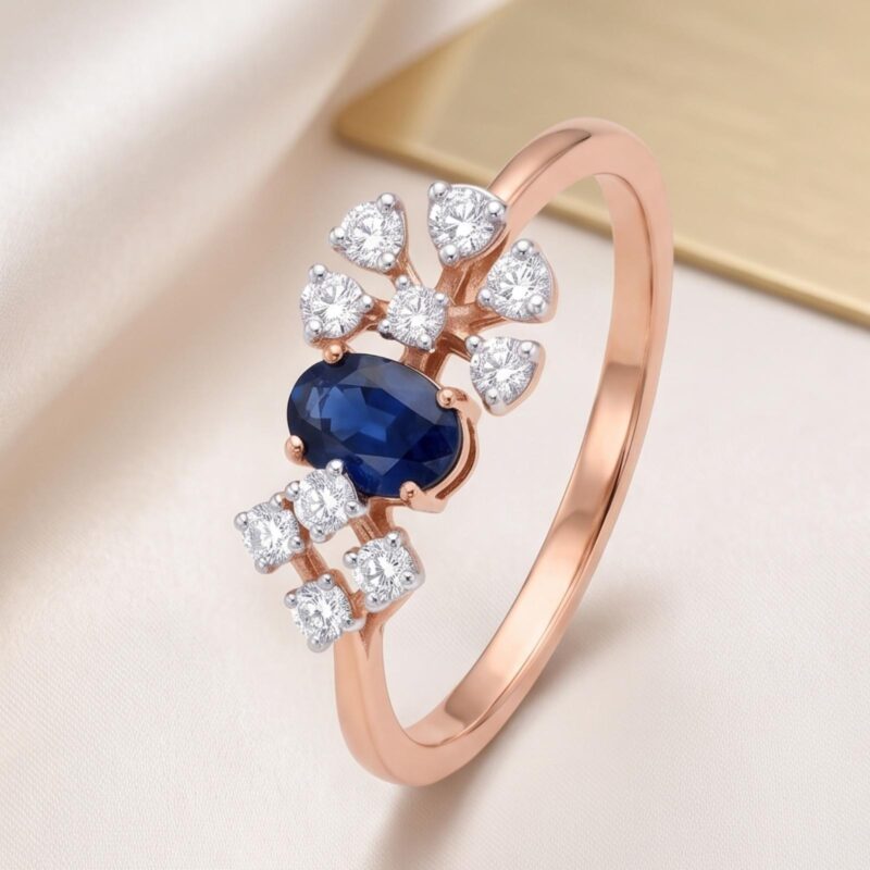 Premium Natural Sapphire Ring with Natural Diamonds ? 18K Gold
