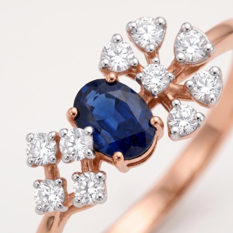 Alternative view of Premium Natural Sapphire Ring with Natural Diamonds ? 18K Gold