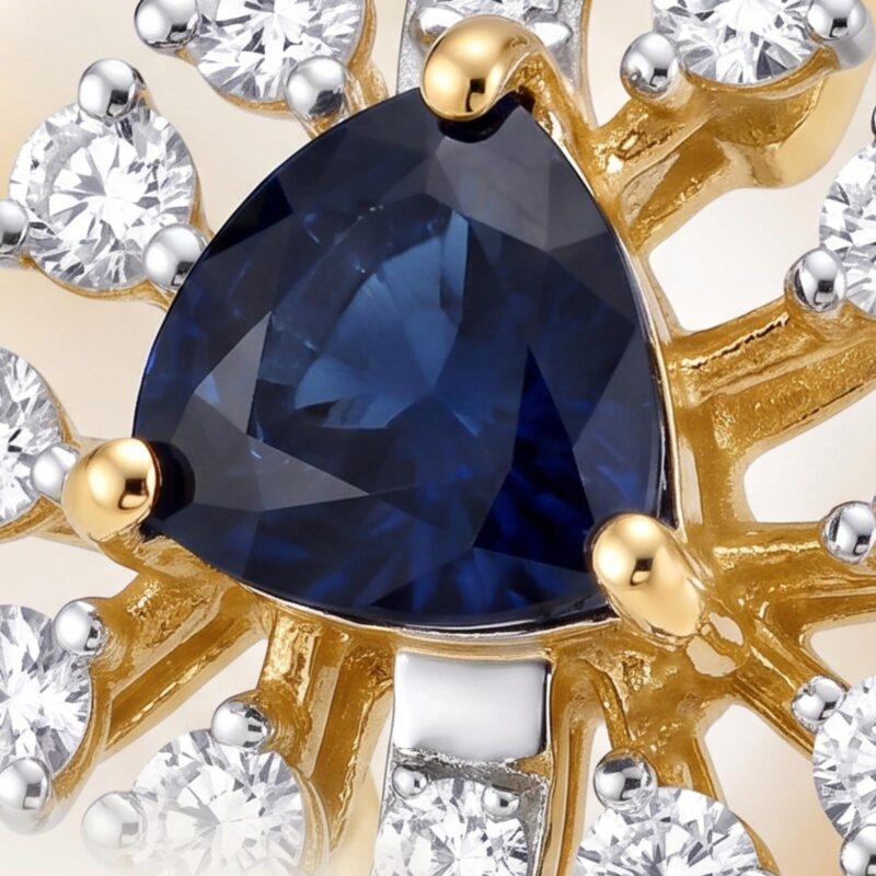 Alternative view of Natural Sapphire & Natural Diamond Luxury Ring 18K Gold
