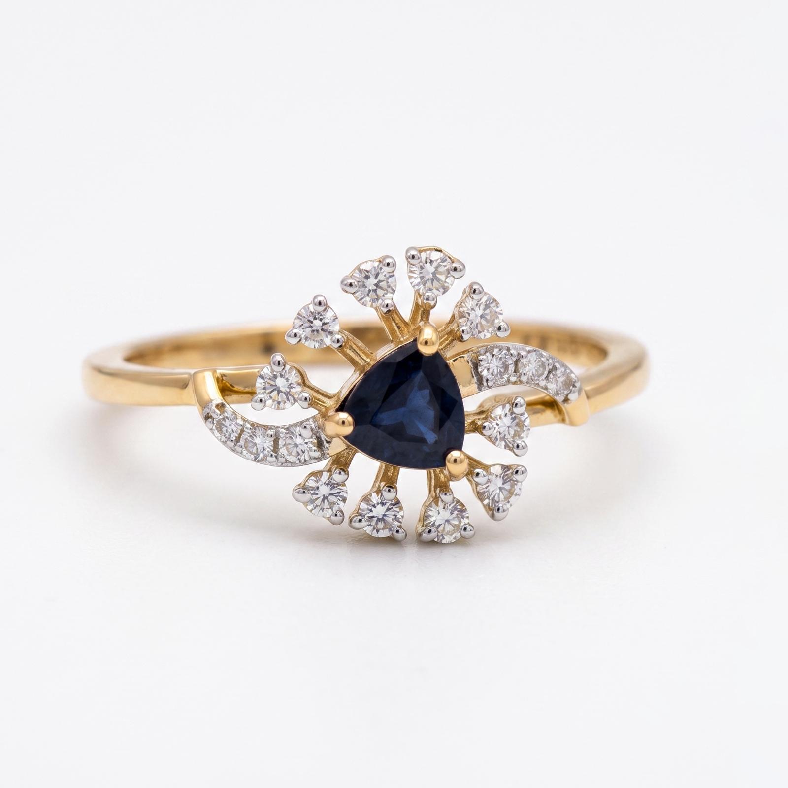 Natural Sapphire & Natural Diamond Luxury Ring 18K Gold - Image 4