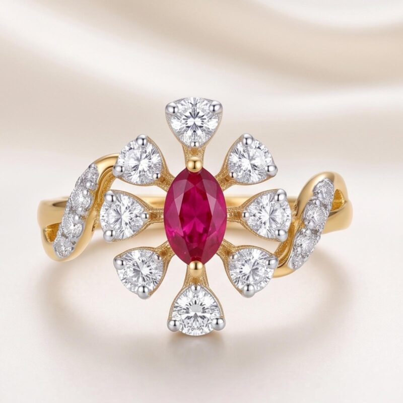 Alternative view of Ruby Royale Natural Diamond Ring in 18K Gold