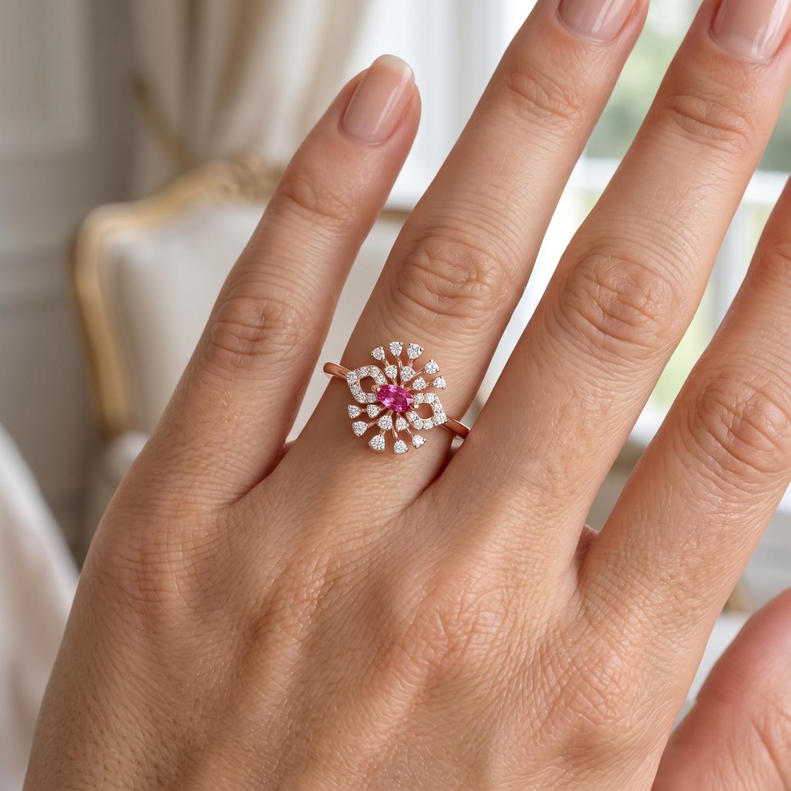 Premium Natural Ruby Diamond Ring Crafted in 18K Gold - Image 3