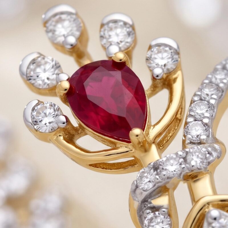 Alternative view of One Ring, Three Gold Expressions Ruby Diamond Elegance by Bafleh Jewellery