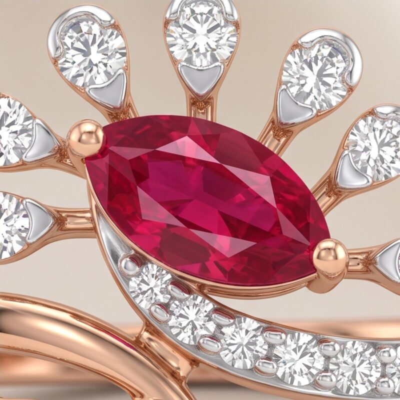 Alternative view of Passion in Ruby, Brilliance in Diamonds 18K Gold Ring