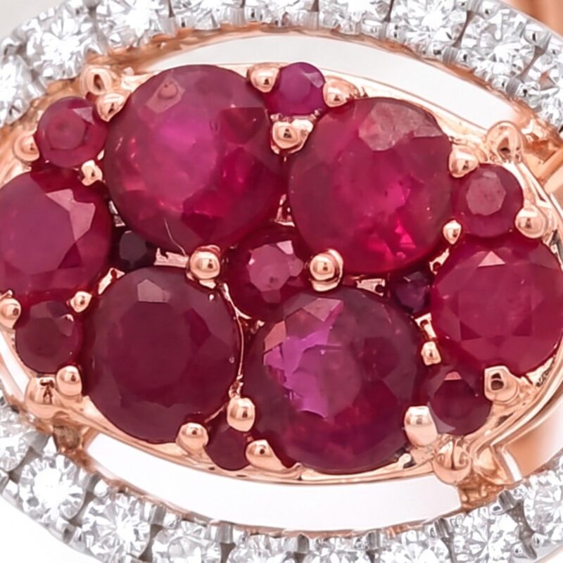 Alternative view of A Symbol of Love Natural Ruby & Diamond Ring in 18K Gold