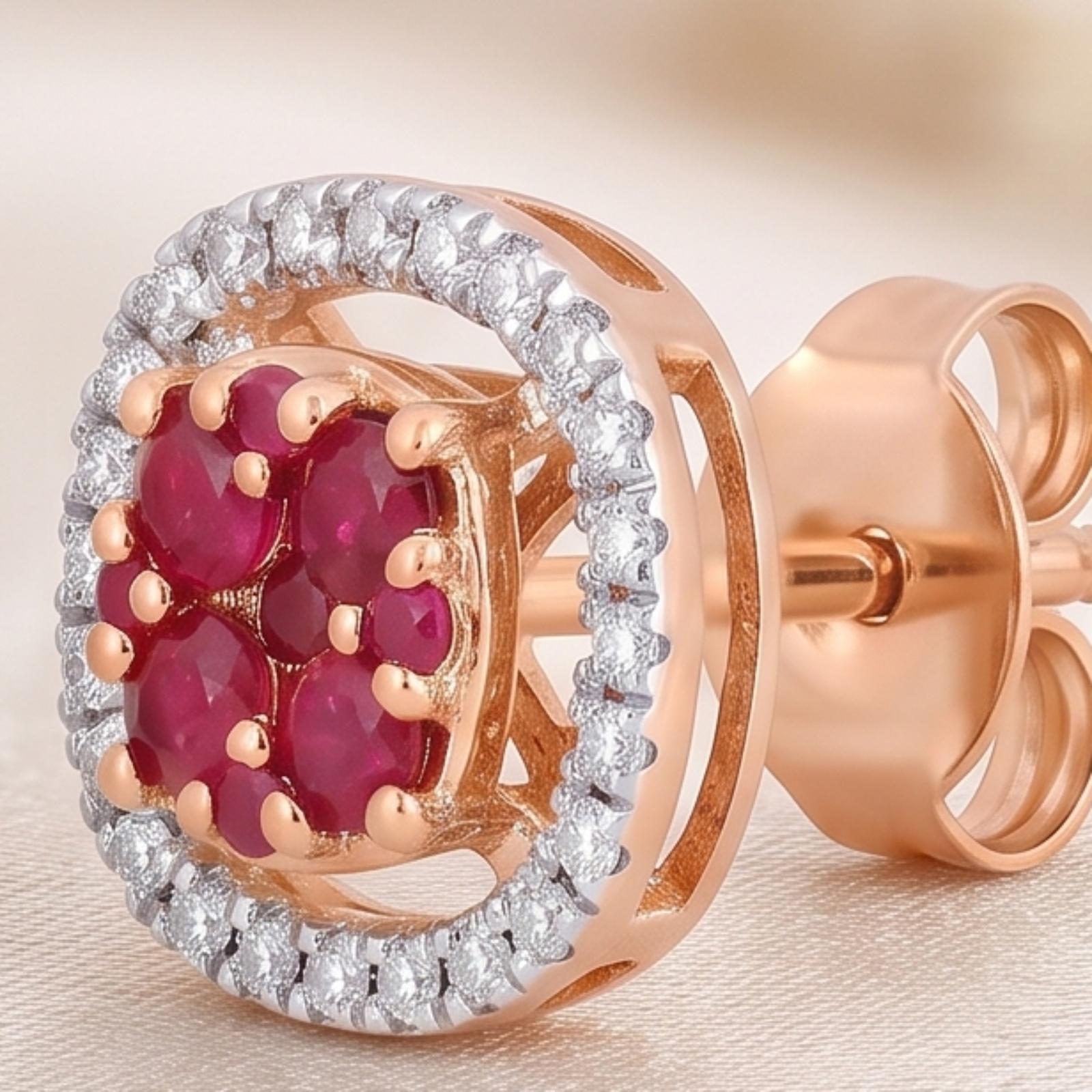 Natural Ruby & Diamond Jewellery Set in 18K Gold | Bafleh Jewellery - Image 5