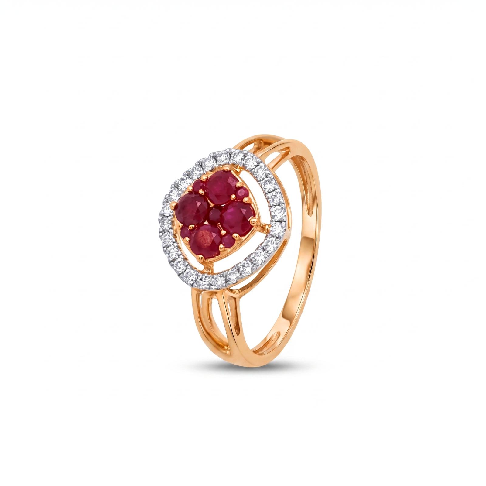 A Romantic Natural Ruby & Diamond Ring in 18K Gold - Image 5