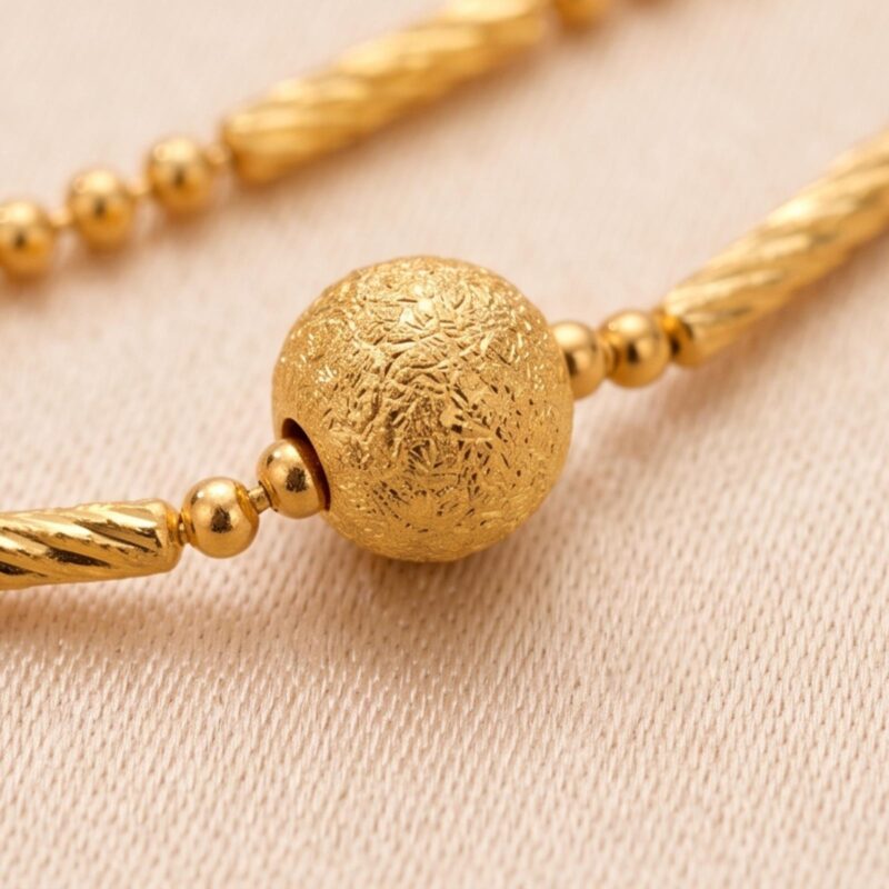 Alternative view of Pure Brilliance in 22K Yellow Gold: A Lightweight Necklace Crafted for Everyday Luxury