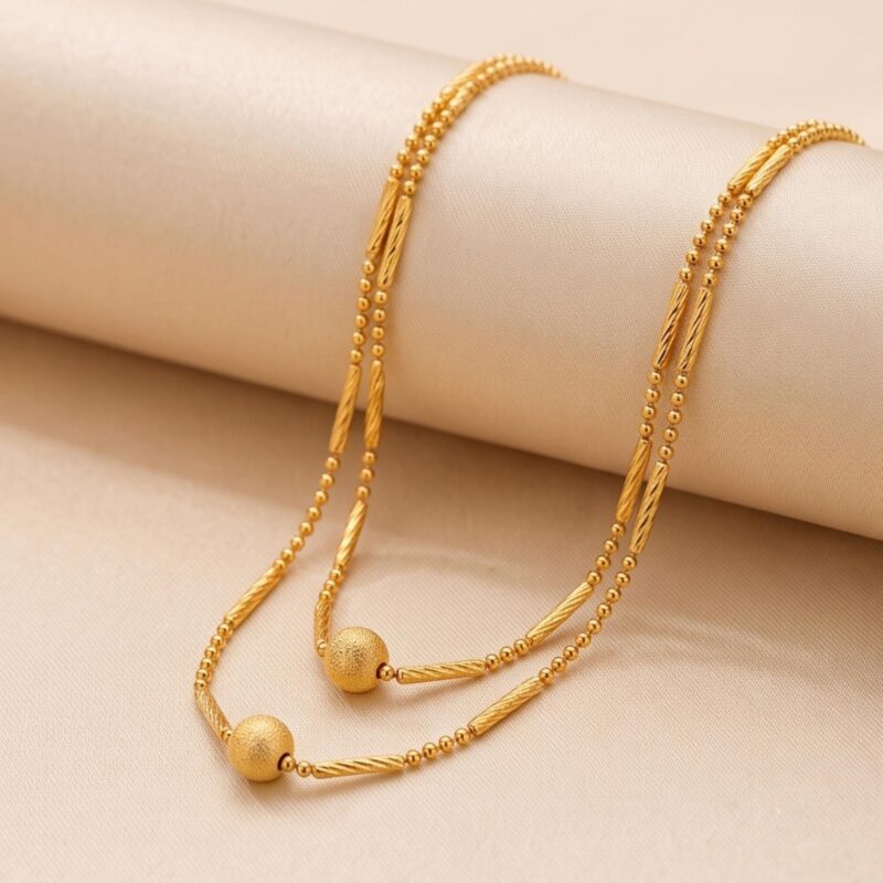 Pure Brilliance in 22K Yellow Gold: A Lightweight Necklace Crafted for Everyday Luxury